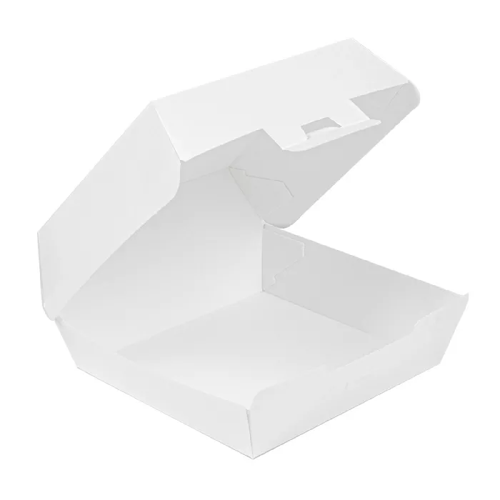 Conchas hamburguer 'thepack' 230 g/m2 17,6x16,8x7,8 cm (xl wider) branco cartão ondulado nano-micro (300 unidade)