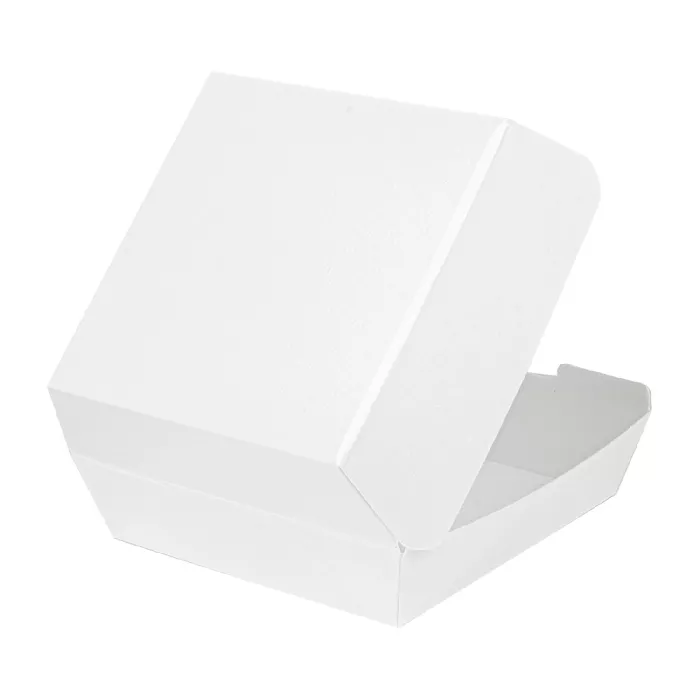 Conchas hamburguer 'thepack' 230 g/m2 17,6x16,8x7,8 cm (xl wider) branco cartão ondulado nano-micro (300 unidade)