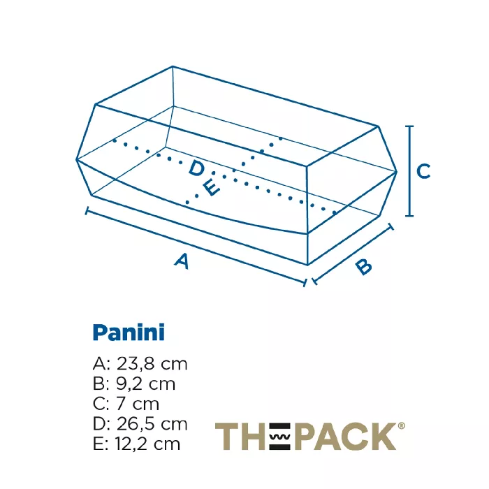 Caixas "panini" 'thepack' 230 g/m2 26,5x12,2x7 cm branco cartão ondulado nano-micro (300 unidade)