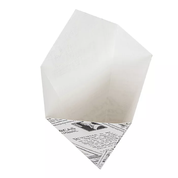 Coni per fritti 'thepack times' 100 g 230 g/m2 12,8x21,7 cm bianco cartone ondulato a nano-micro (1600 unità)