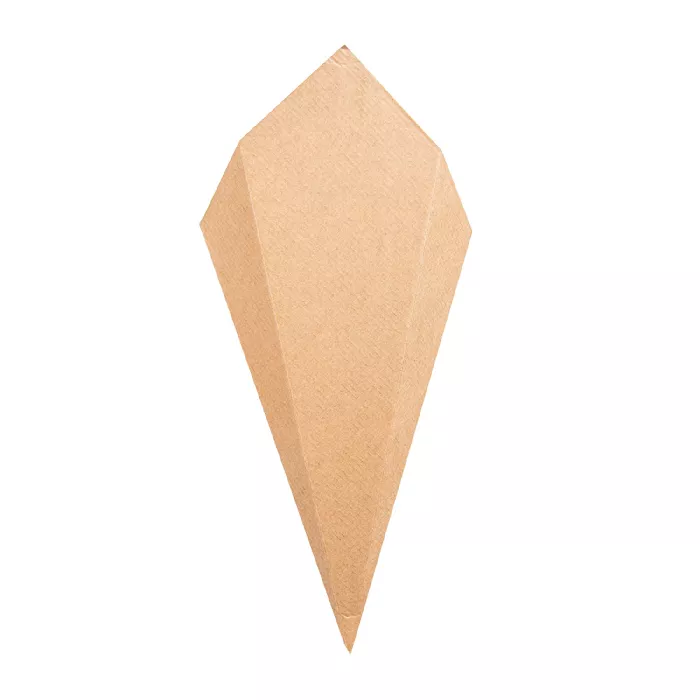 Coni per fritti 'thepack' 100 g 220 g/m2 12,8x21,7 cm naturale cartone ondulato a nano-micro (1600 unità)