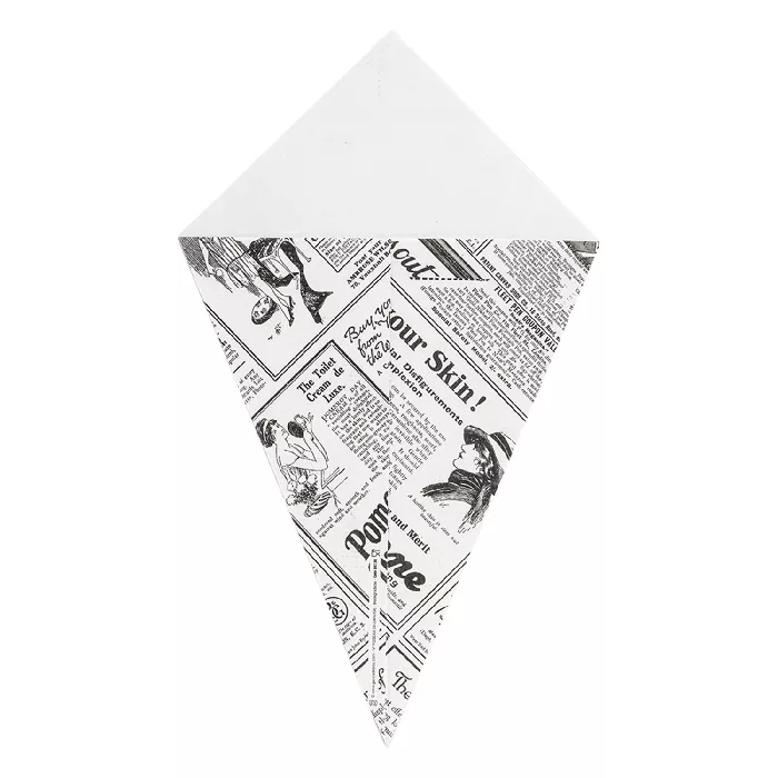 Coni per fritti 'thepack times' 250 g 230 g/m2 15,7x26,8 cm bianco cartone ondulato a nano-micro (1200 unità)