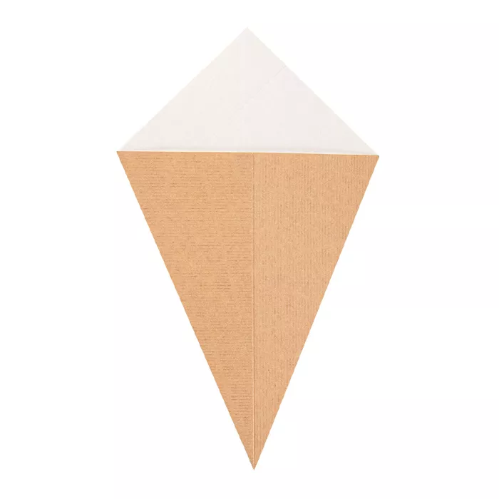 Coni per fritti 'thepack' 250 g 220 g/m2 15,7x26,8 cm naturale cartone ondulato a nano-micro (1200 unità)