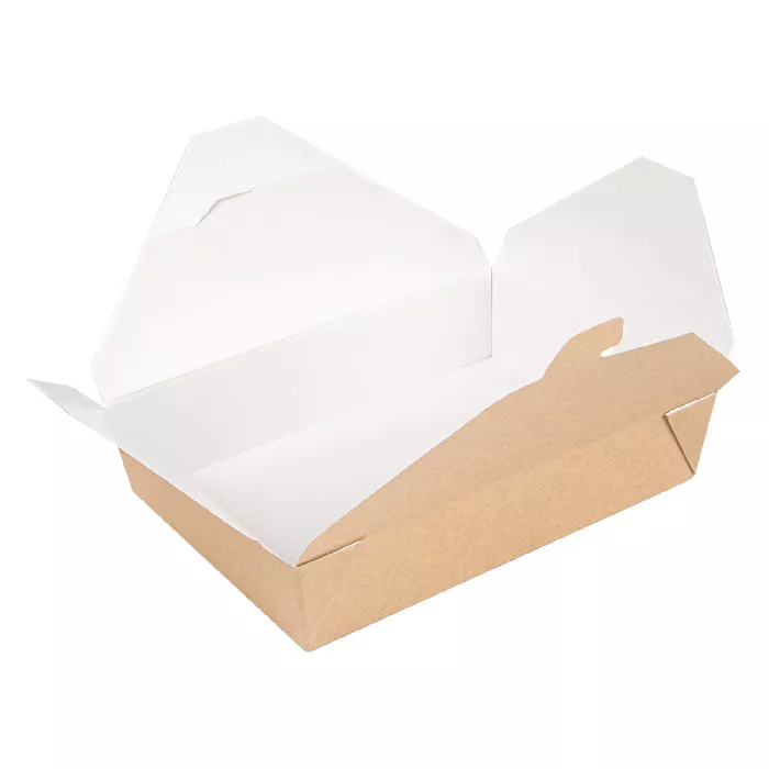 Caixas p/ microondas retangulares 'thepack' 1470 ml 220 + 12pp g/m2 19,6x14x4,5 cm natural cartão ondulado nano-micro (300 unidade)