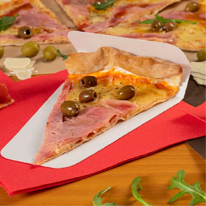 Prendi pizza 'thepack' 230 g/m2 12x15,4x2,7 cm bianco cartone ondulato a nano-micro (1600 unità)