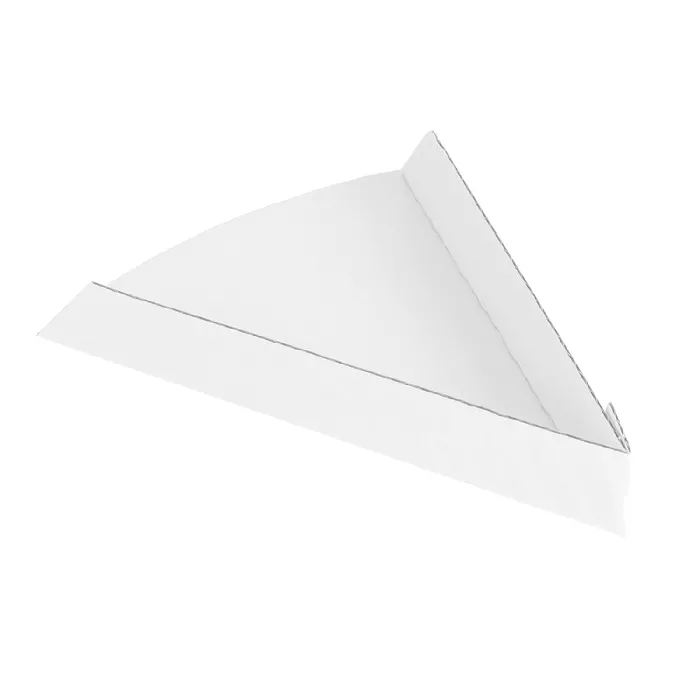Vaschette triangolare pizza 'thepack' 230 g/m2 21x16,5x3,5 cm bianco cartone ondulato a nano-micro (1200 unità)