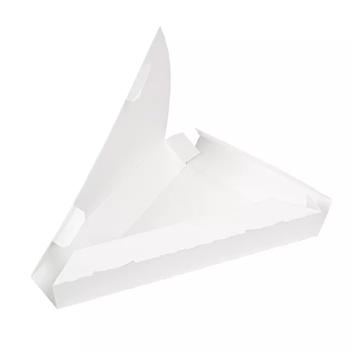 Contenitori triangolare pizza 'thepack' 230 g/m2 18x23x3 cm bianco cartone ondulato a nano-micro (500 unità)