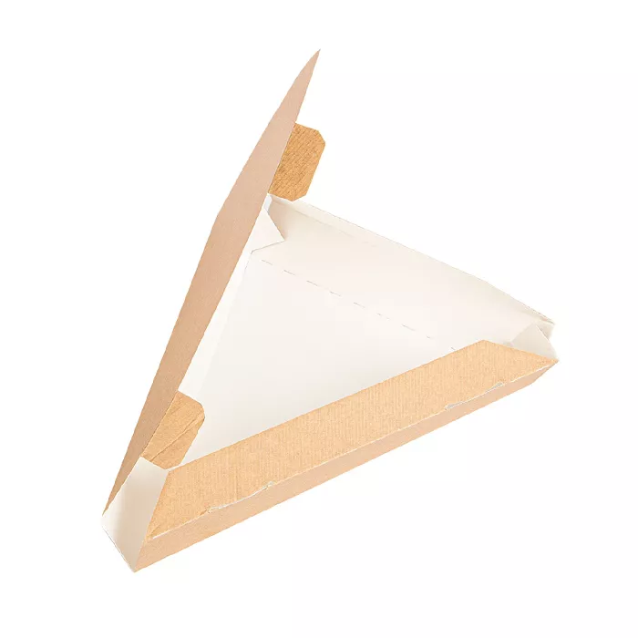 Contenitori triangolare pizza 'thepack' 220 g/m2 18x23x3 cm naturale cartone ondulato a nano-micro (500 unità)