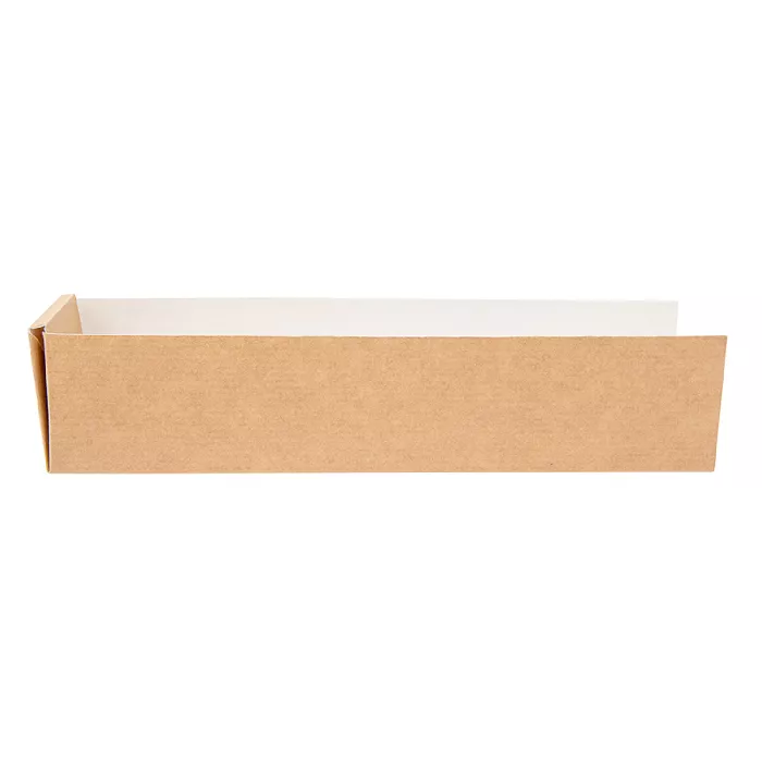 Vaschette hot dog 'thepack' 220 g/m2 4,7x18,2x4 cm naturale cartone ondulato a nano-micro (1200 unità)