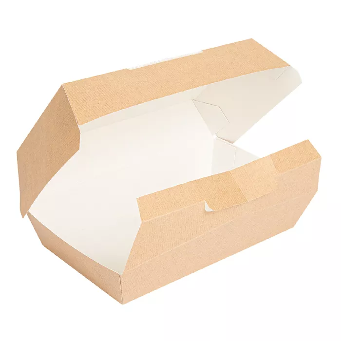 Caixas "lunch box" 'thepack' 220 g/m2 22x13x7,5 cm natural cartão ondulado nano-micro (300 unidade)