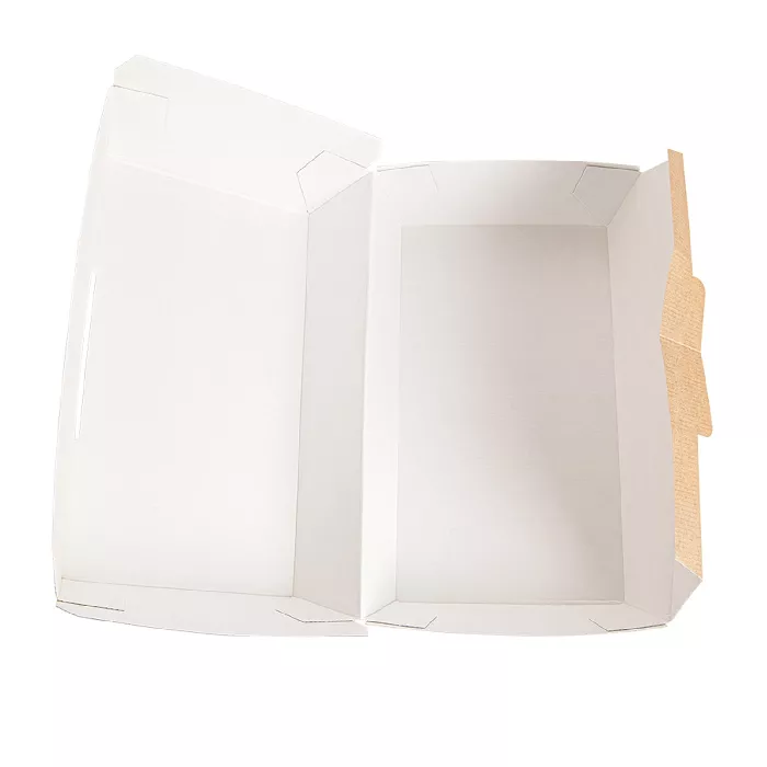 Caixas "lunch box" 'thepack' 220 g/m2 22x13x7,5 cm natural cartão ondulado nano-micro (300 unidade)