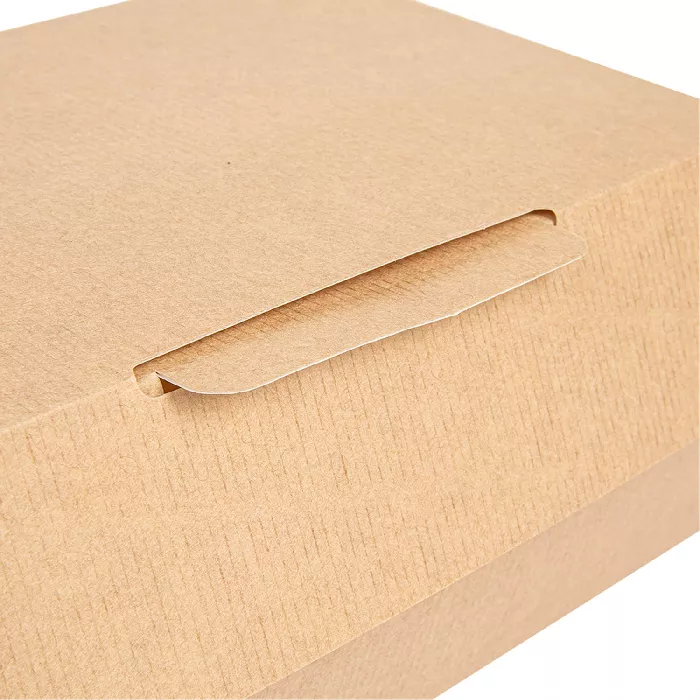 Caixas "lunch box" 'thepack' 220 g/m2 22x13x7,5 cm natural cartão ondulado nano-micro (300 unidade)