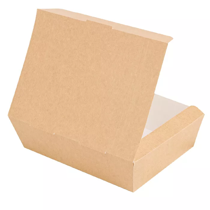 Caixas "lunch box" tampas 'thepack' 1000 ml (32 oz) 220 g/m2 20,5x14,6x5 cm natural cartão ondulado nano-micro (360 unidade)