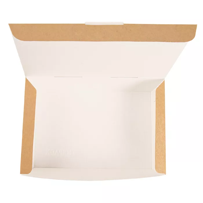 Caixas "lunch box" tampas 'thepack' 1000 ml (32 oz) 220 g/m2 20,5x14,6x5 cm natural cartão ondulado nano-micro (360 unidade)