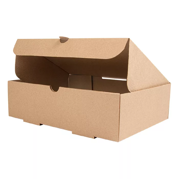 Caixas comida para levar 'thepack' 330 g/m2 26x18x7 cm natural cartão ondulado microcanal (100 unidade)