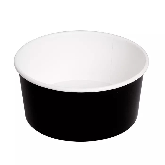 Potes saladeiras 750 ml 320 + 18 pe g/m2 ø 14,5/12,5x7 cm preto cartão (500 unidade)