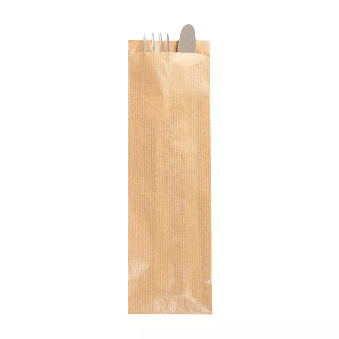 Estuches para cubiertos  32 g/m2 7+4x22 cm natural kraft (500 unid.)