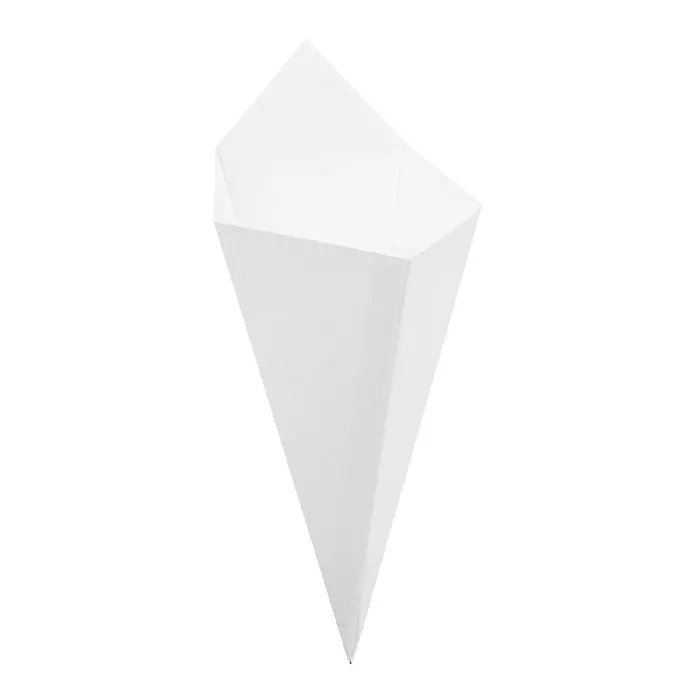 Coni per fritti 'thepack' 100 g 230 g/m2 12,8x21,7 cm bianco cartone ondulato a nano-micro (1600 unità)