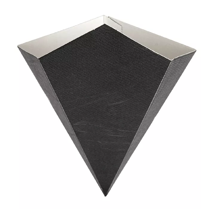 Coni per fritti 'thepack' 100 g 230 g/m2 12,8x21,7 cm nero cartone ondulato a nano-micro (1600 unità)
