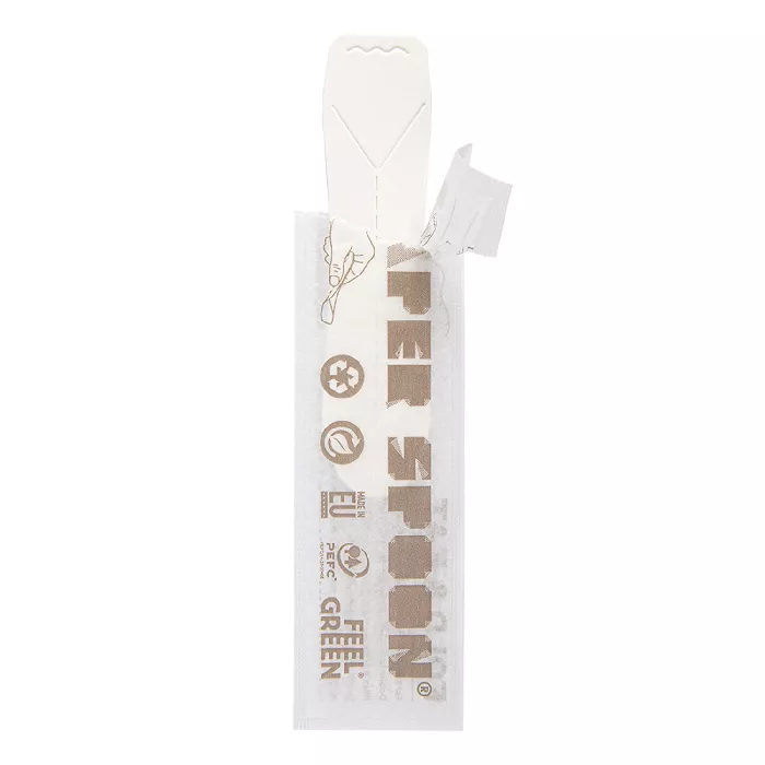 Cucchiaino per gelati imbustato 'paper spoon' 590 g/m2 9,4 cm bianco cartone (400 unità)