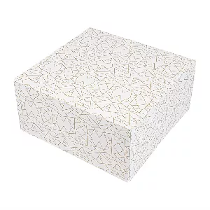 Scatole per pasticceria senza finestra 'thepack deco' 250 g/m2 24x24x12 cm bianco cartone ondulato a nano-micro (50 unità)