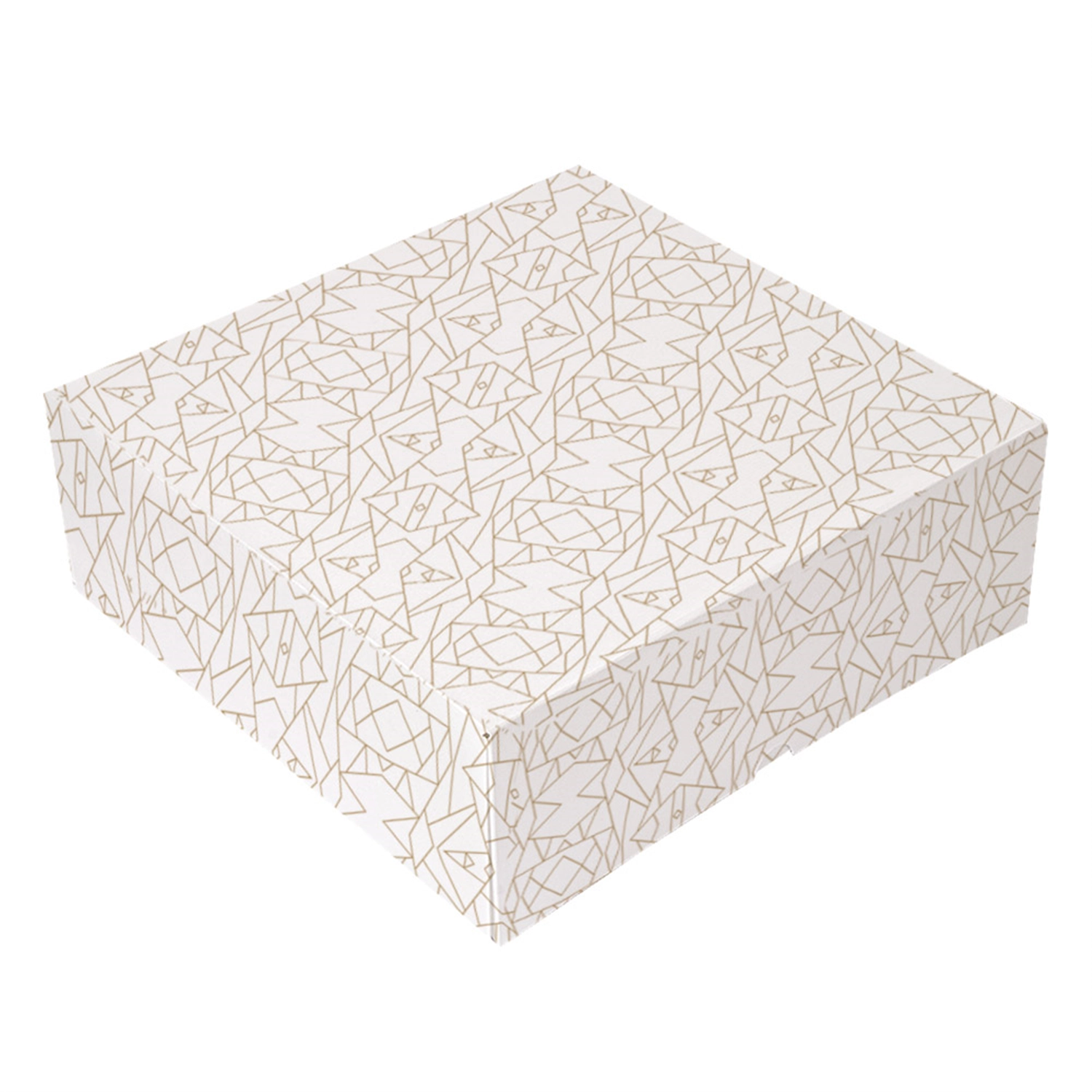 Scatole per pasticceria senza finestra 'thepack deco' 250 g/m2 28x28x10 cm bianco cartone ondulato a nano-micro (50 unità)