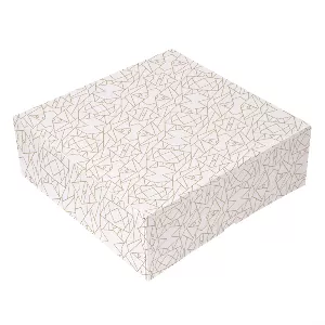 Scatole per pasticceria senza finestra 'thepack deco' 250 g/m2 28x28x10 cm bianco cartone ondulato a nano-micro (50 unità)