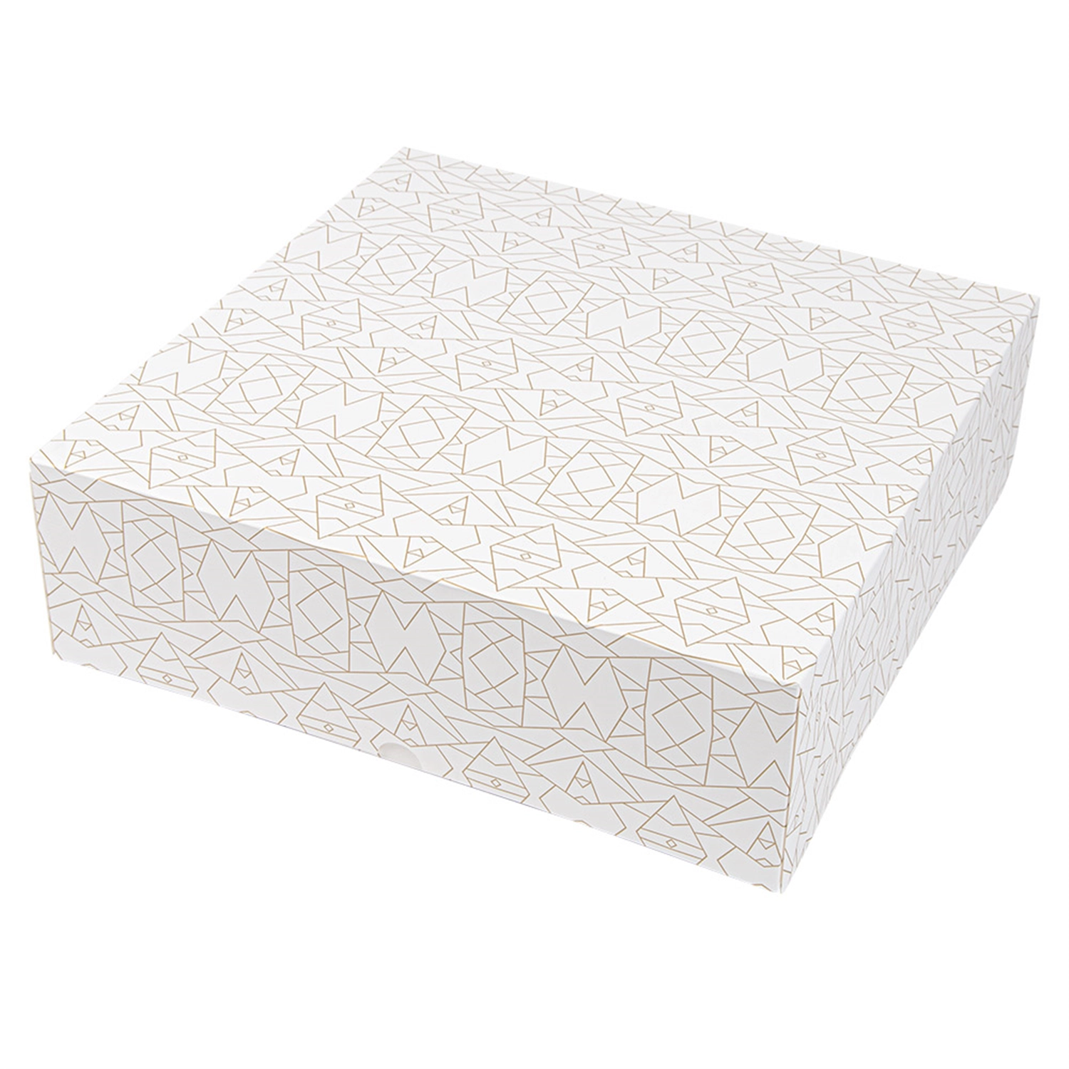 Scatole per pasticceria senza finestra 'thepack deco' 250 g/m2 32x32x10 cm bianco cartone ondulato a nano-micro (50 unità)