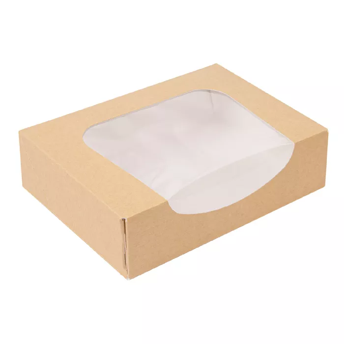 Caixas sushi+janela 'thepack'  17,5x12x4,5 cm castanho cartão nano-micro (400 unidade)