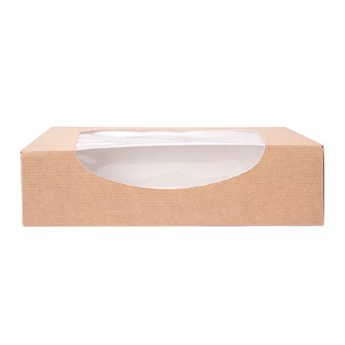 Caixas sushi+janela 'thepack'  17,5x12x4,5 cm castanho cartão nano-micro (400 unidade)