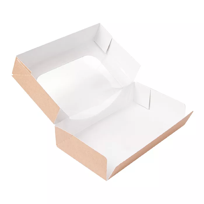 Contenitori sushi+finestra 'thepack' 220 g/m2 + opp 19,7x12x4,5 cm marrone cartone ondulato a nano-micro (400 unità)