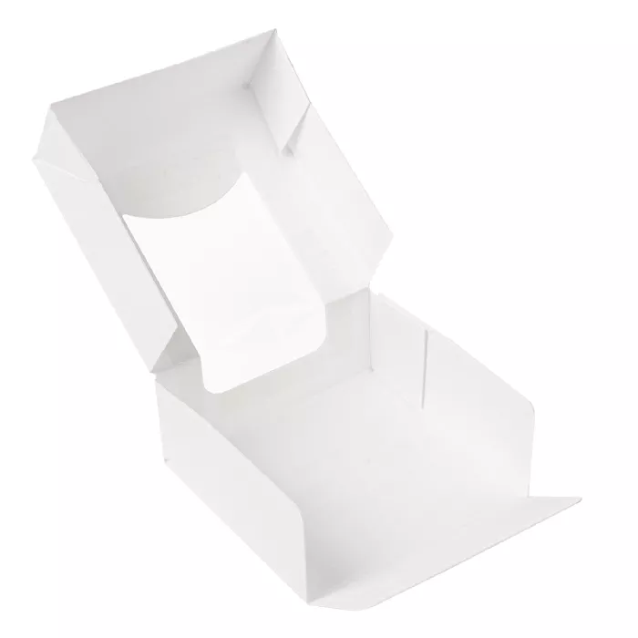 Caixas sushi+janela 'thepack' 230 g/m2 + opp 10x10x4 cm branco cartão ondulado nano-micro (400 unidade)