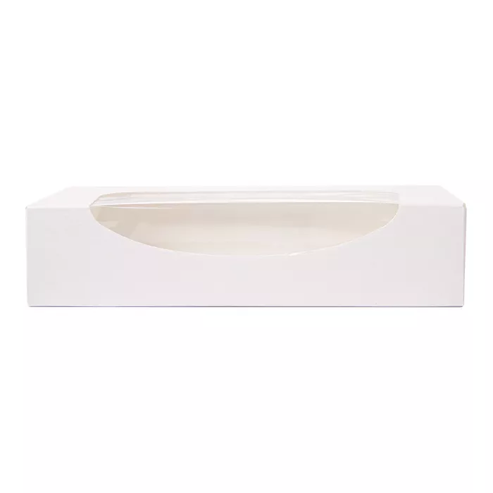 Caixas sushi+janela 'thepack' 230 g/m2 + opp 19,7x9x4,5 cm branco cartão ondulado nano-micro (400 unidade)