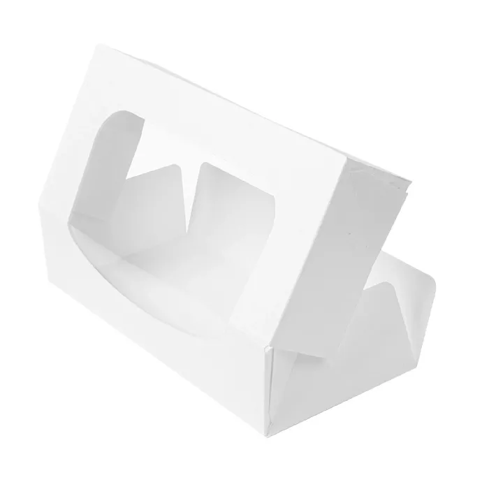 Caixas sushi+janela 'thepack' 230 g/m2 + opp 19,7x9x4,5 cm branco cartão ondulado nano-micro (400 unidade)