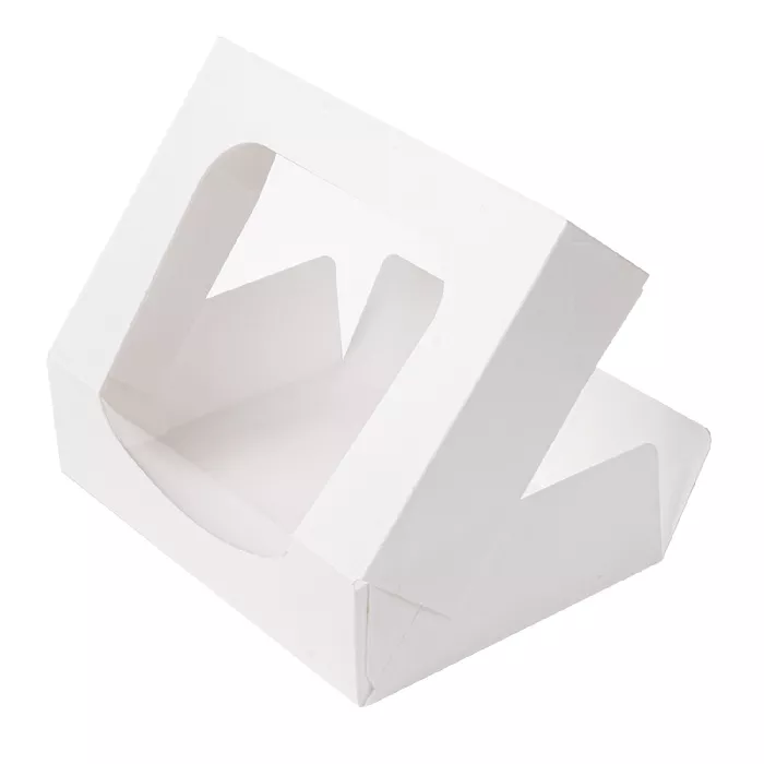 Caixas sushi+janela 'thepack' 230 g/m2 + opp 17,5x12x4,5 cm branco cartão ondulado nano-micro (400 unidade)