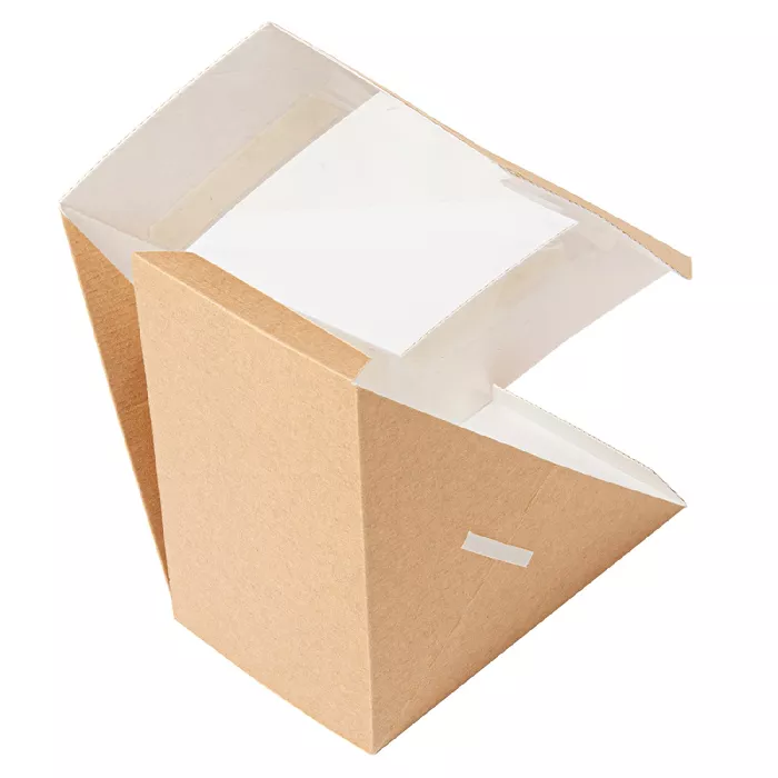 Scatole panino doppio con finestra 'thepack'  12,4x12,4x7,5 cm naturale cartone nano-micro (500 unità)