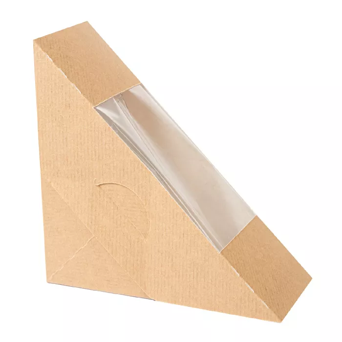 Caixas c/janela p/sandwich 'thepack'  12,4x12,4x5,5 cm natural cartão nano-micro (500 unidade)
