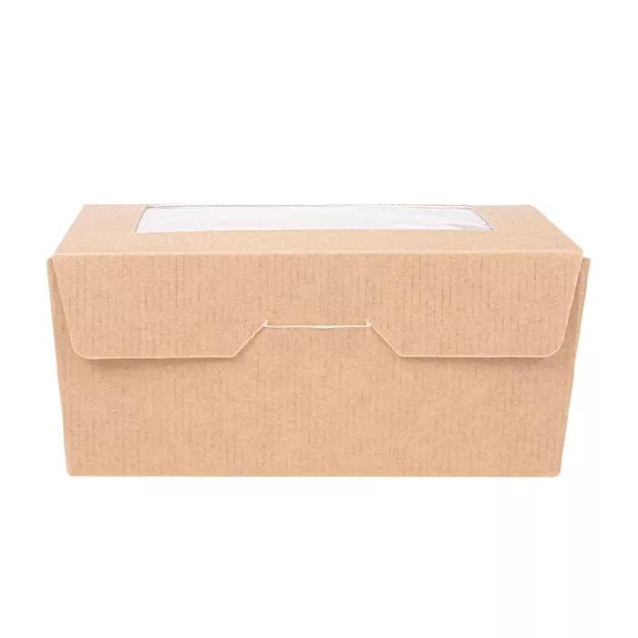 Caixas c/janela 'thepack' 500 ml 220 g/m2 + opp 8,5x12x5,5 cm natural cartão ondulado nano-micro (400 unidade)