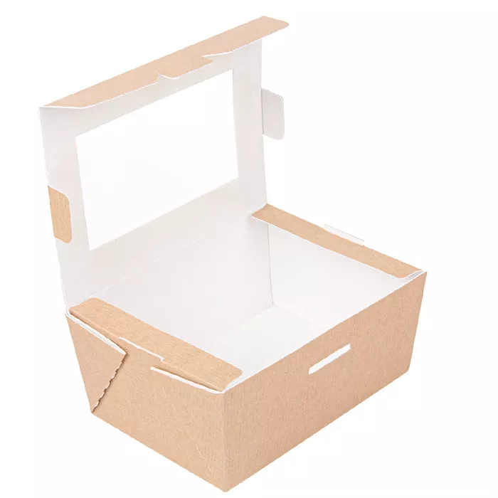 Caixas c/janela 'thepack' 500 ml 220 g/m2 + opp 8,5x12x5,5 cm natural cartão ondulado nano-micro (400 unidade)