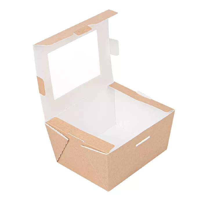 Caixas c/janela 'thepack' 780 ml 220 g/m2 + opp 11,2x9x6,4 cm natural cartão ondulado nano-micro (300 unidade)