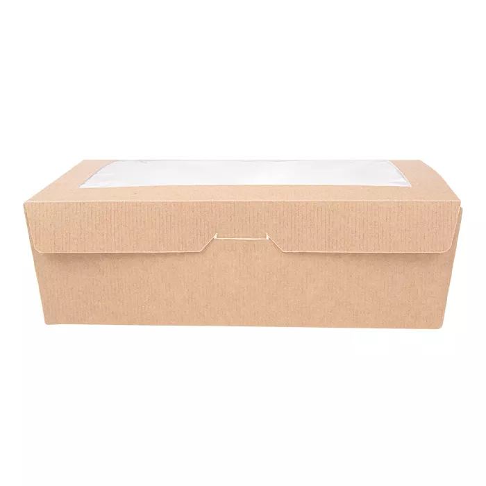 Caixas c/janela 'thepack' 1980 ml 220 g/m2 + opp 19,8x14x6,4 cm natural cartão ondulado nano-micro (150 unidade)