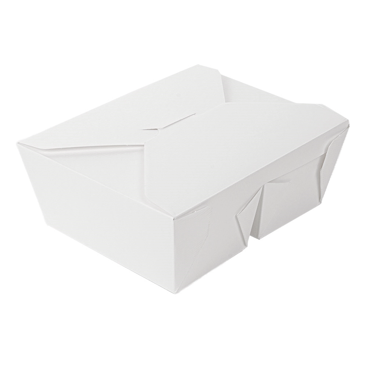 60 Cajas De Cartón Para Comida Take Away - Tamaño 14x9.7x5 Cm, Blanco, 230 G/m², De Un Solo Uso