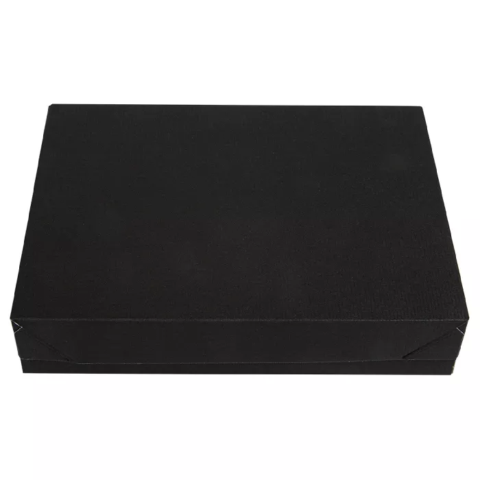 Bandejas + tapa 'thepack' 230 g/m2 23x17x4,5 cm negro cartón ondulado nano-micro (200 unid.)