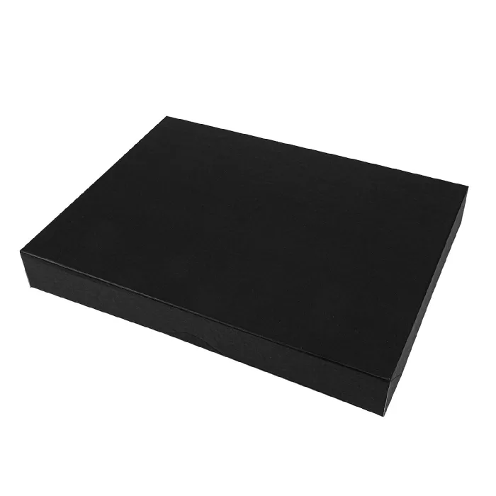 Cajas catering, plana 'thepack' 310 g/m2 32x42x6 cm negro cartón ondulado nano-micro (100 unid.)