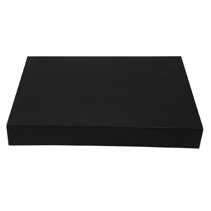Cajas catering, plana 'thepack' 310 g/m2 32x42x6 cm negro cartón ondulado nano-micro (100 unid.)