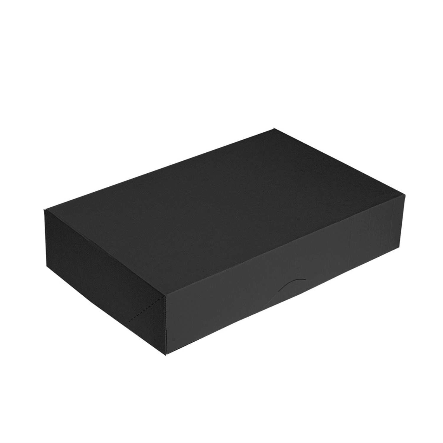 Cajas catering, plana 'thepack' 310 g/m2 46x35x6 cm negro cartón ondulado nano-micro (100 unid.)