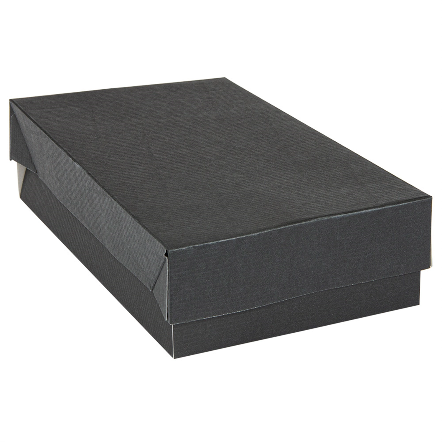 Bandejas + tapa 'thepack' 230 g/m2 19,5x11x4,5 cm negro cartón ondulado nano-micro (200 unid.)