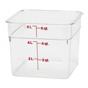RECIPIENTE CUADRADO 5,7 L 21,5 x 21,5 x 18,5 cm Transparente (Tapa no incluida)