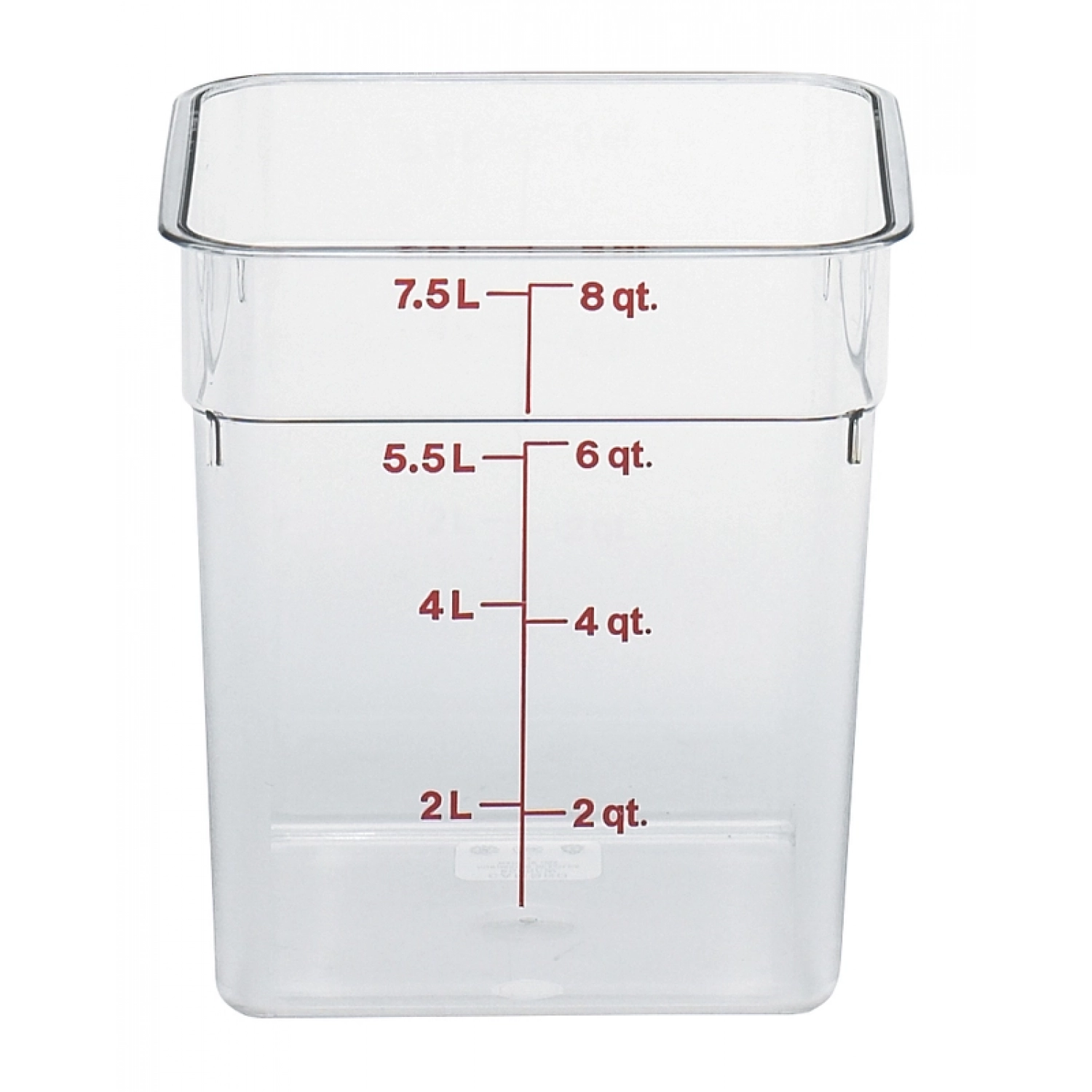 RECIPIENTE CUADRADO 7,6 L 21,5 x 21,5 x 23 cm Transparente (Tapa no incluida)