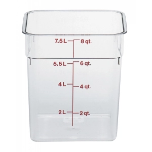 RECIPIENTE CUADRADO 7,6 L 21,5 x 21,5 x 23 cm Transparente (Tapa no incluida)